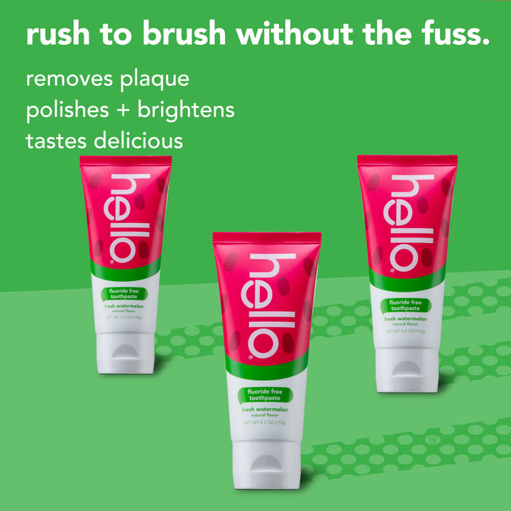hello Fresh Watermelon Fluoride Free Kids Toothpaste, 4.2 Oz Tube