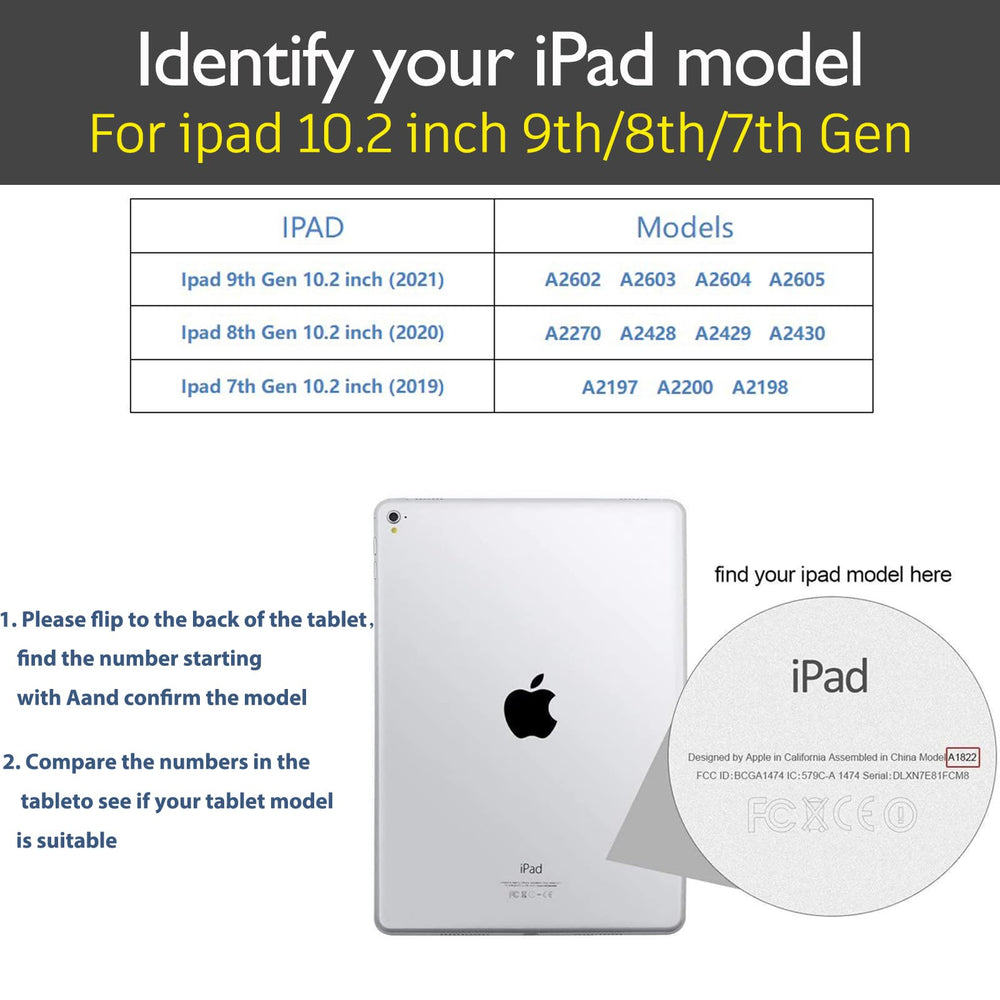 Leather Case for Ipad 10.2 2021/2020, Cowhide Folio Cover for New iPad 9th/8th/7th Gen Genuine Leather case, Also applies to iPad 10.2 case 2019(Pattern-Brown)