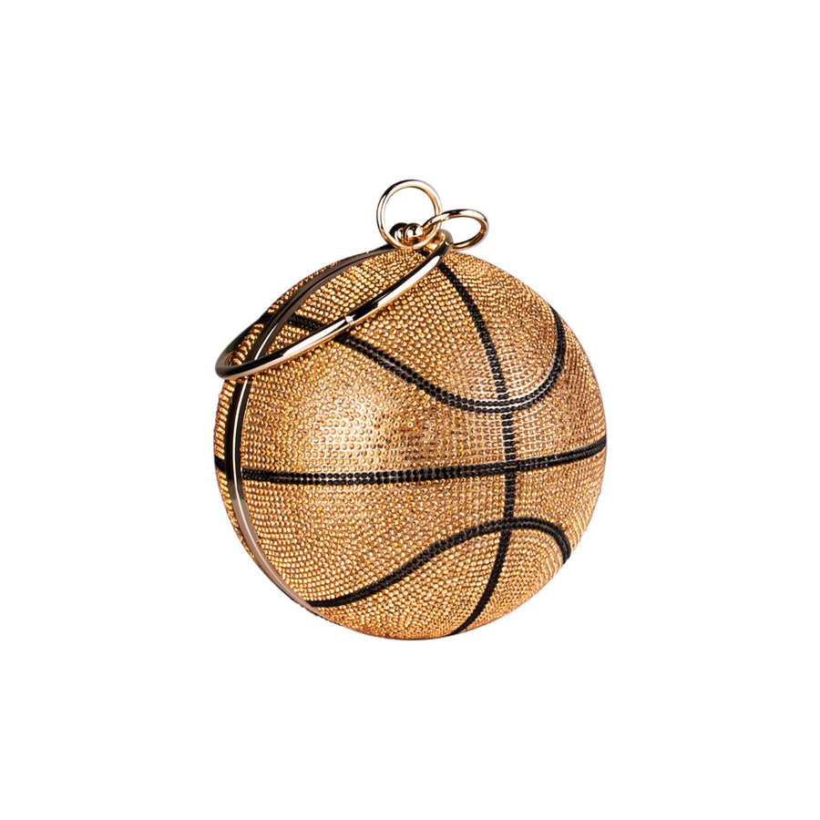 Rhinestone Basketball Round Bag Purse And Handbags for Women Gold Clutch Evening Hand Bags Party Wedding Ball Cool Purses Diamond Clutch Purses
