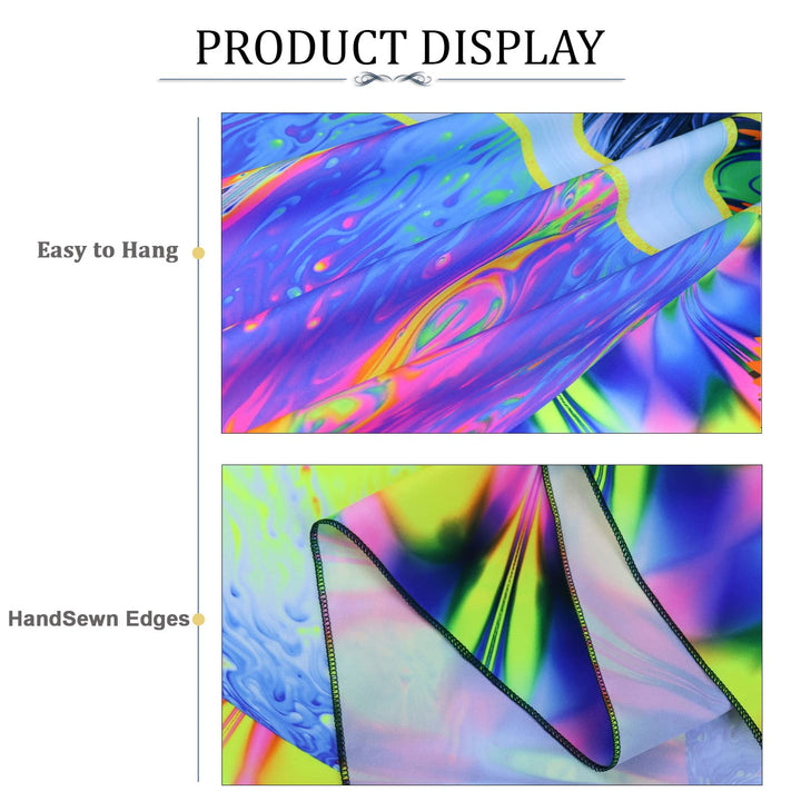 Blacklight Tapestry Planet and Mountains Trippy Tapestry UV Reactive Neon Tapestries Wall Hanging Tapestry for Living Room Dorm Decor W78×H59