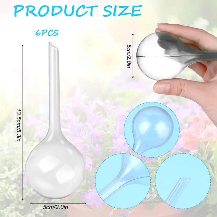 6 Packs Plant Watering Globes Self Watering Bulbs PVC Watering Globes Automatic Plant Watering System Transparent Plant Waterer for Indoor and Outdoor