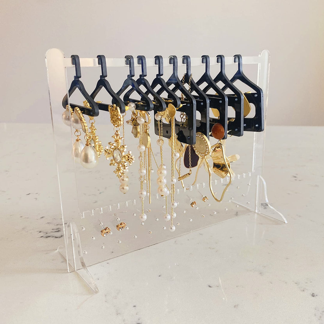 Cute Earring Rack Holder Coat Hangers Stand Unique Earring Closet Acrylic Earring Display Stand Earrings Organizer Ear Stud Holder (rainbow Iridescent)