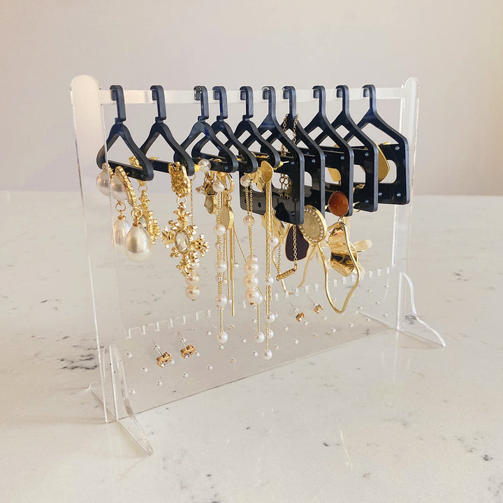 Cute Earring Rack Holder Coat Hangers Stand Unique Earring Closet Acrylic Earring Display Stand Earrings Organizer Ear Stud Holder (rainbow Iridescent)