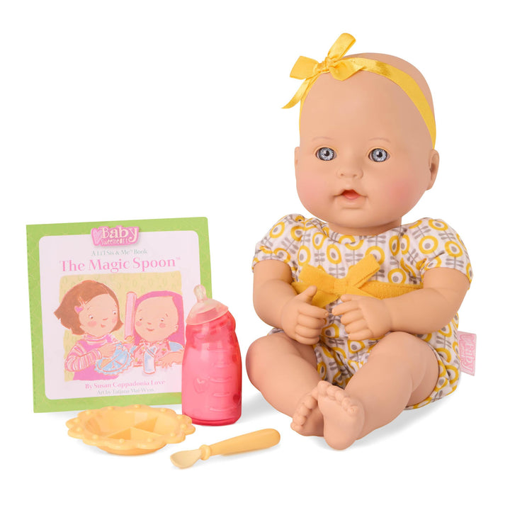 Baby Sweetheart by Battat - Feeding Time 12-inch Soft-Body Newborn Baby Doll with Easy-to-Read Story Book and Baby Accessories