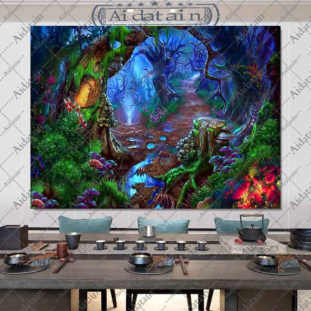 Aidatain Fantasy Forest Tapestry Plants Jungle Magic Ga