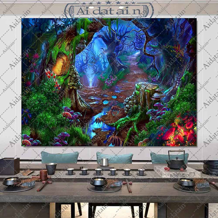 Aidatain Fantasy Forest Tapestry Plants Jungle Magic Ga