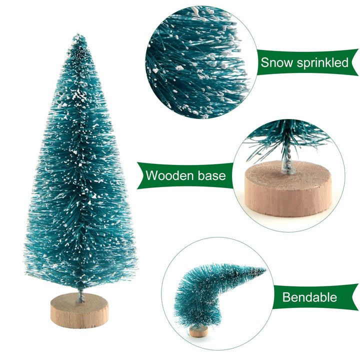 66Pcs Mini Christmas Trees Bottle Brush Trees Sisal Snow Pine Trees Architecture Trees Winter Snow Ornaments for Christmas Decorations Diorama Models, Small Size Trees