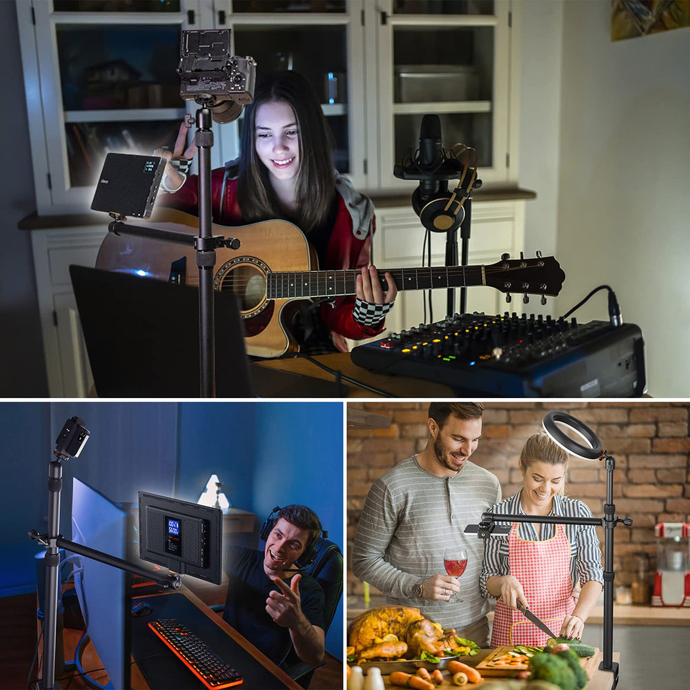 jusmo Camera Desk Mount with Auxiliary Holding Arm, Ove