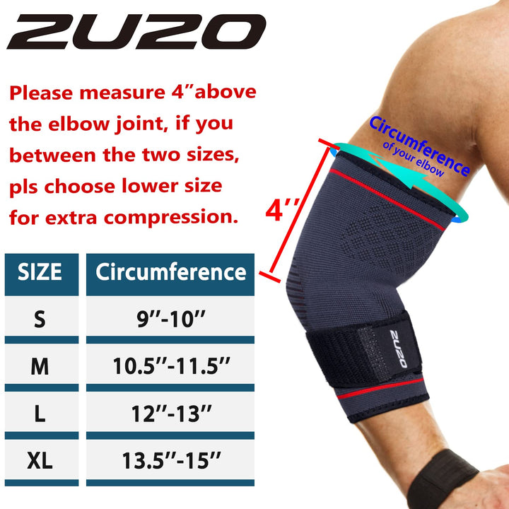 2U2O Fitness Elbow Brace Compression Support Sleeve for