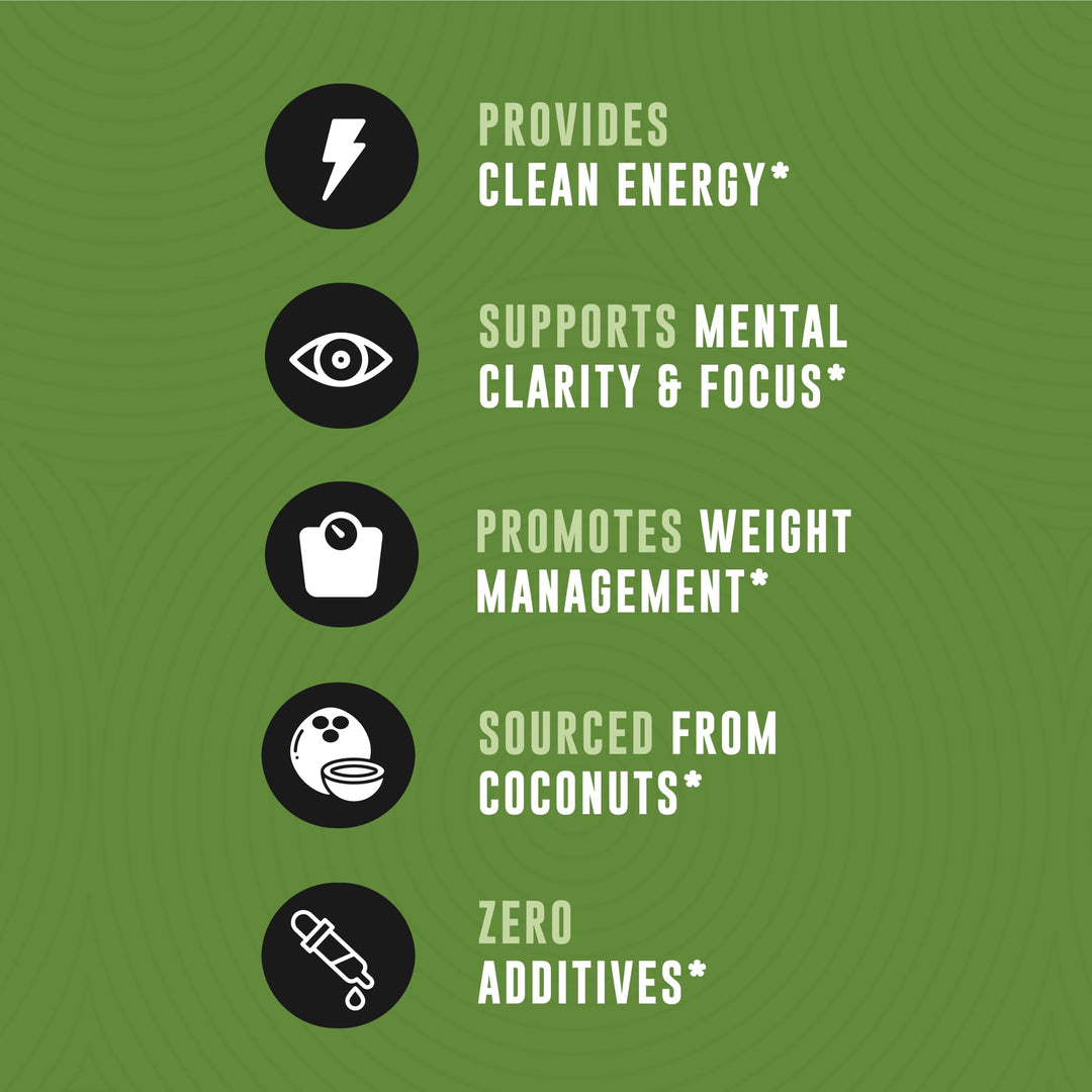 100% Coconut MCT Oil Liquid - MCT Oil C8 C10 for Sustained Mental Energy &amp; Focus Support Great for Smoothies Salads Coffee &amp; More - Palm Free Vegan Keto &amp; Paleo Friendly 60+ Servings (32 Fl Oz)