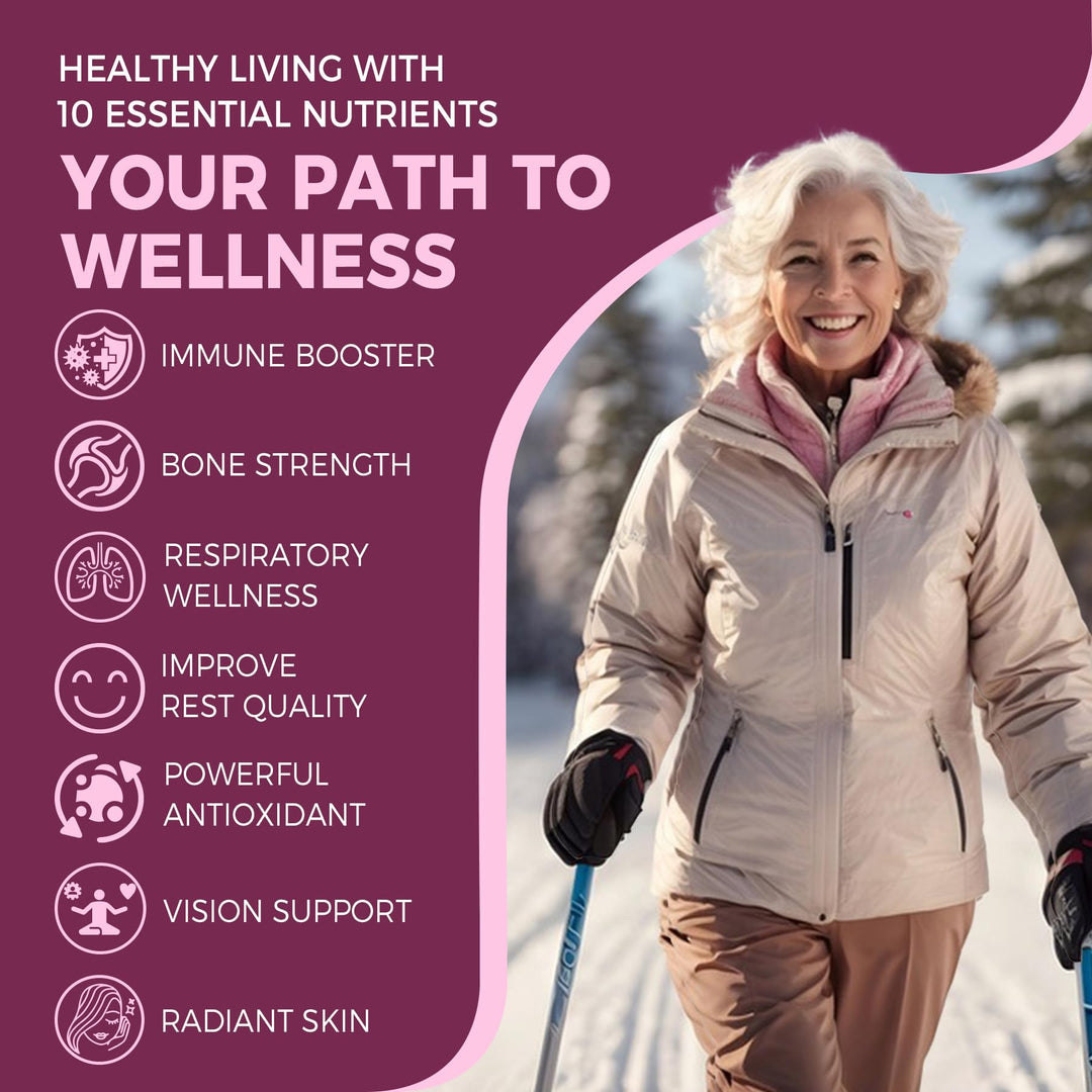 10-In-1 Immune Gummies with Multivitamins, 100% Daily Zinc, Vitamin C &amp; D3 Immunity Supplement + Echinacea, Sambucus Elderberry, Turmeric, Magnesium - Immune Support, Overall Health, Sugar Free, 60Cts