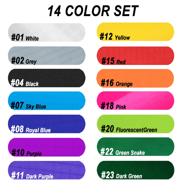 Nylon Ripstop Fabric, 14 Color Set: 60x39 Inch, 40D Waterproof, Lightweight, Windproof, Bulk Fabric for Kite, Tent, Flag, Bag, Tarp Cover, Outdoor DIY Project
