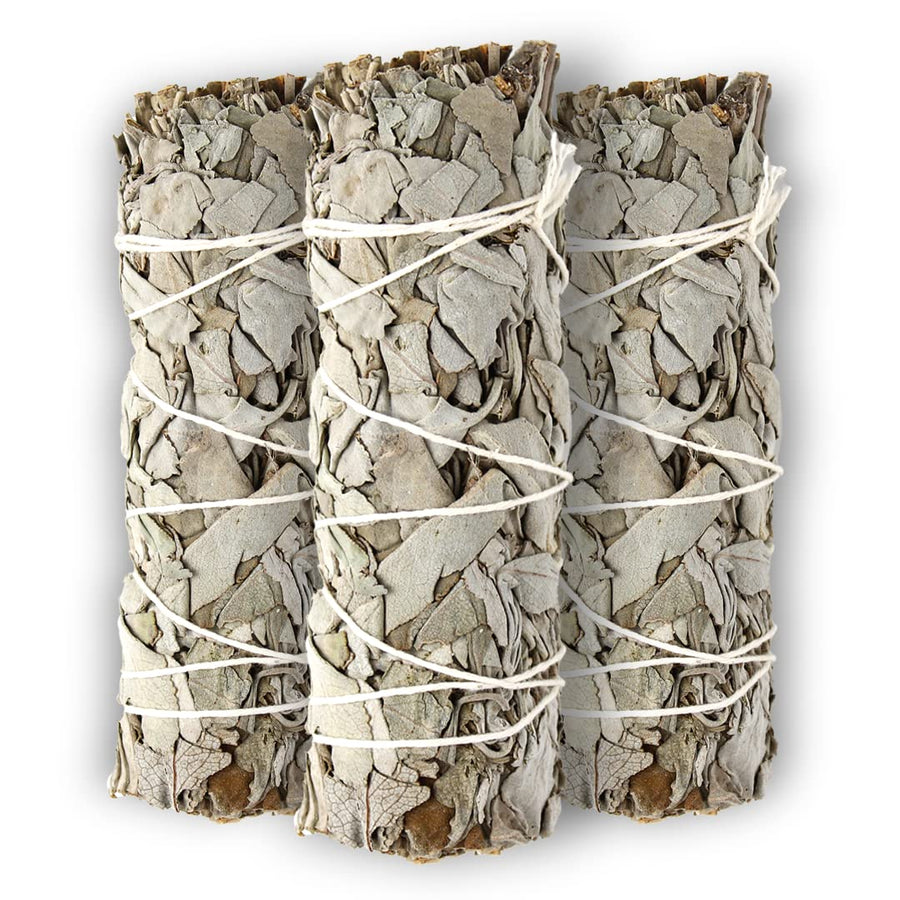 White Sage 4 - 3 Spiritual Sage Sticks for Smudging, Healing and Ritual - Hand-Tied Sage Smudge Sticks to Cleanse Negativity - Sustainably Harvested 4 Inch Californian Sage Bundle