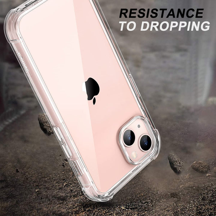Compatible with iPhone 13 Clear Case,[Built in Screen Protector] Full Body Protection Hard Shell+Soft TPU Bumper Shockproof Rugged Cover for iPhone 13 6.1 Inch (Rose Gold)