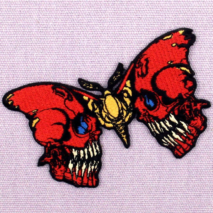 ZEGINs The Bleeding Skull Butterfly Patch Embroidered A