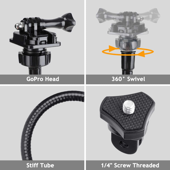 25 Inch Webcam Stand - Enhanced Desk Jaw Clamp with Flexible Gooseneck Stand for Logitech Webcam C920,C922,C922x,C930,C615,C925e,Brio 4K AMWS02