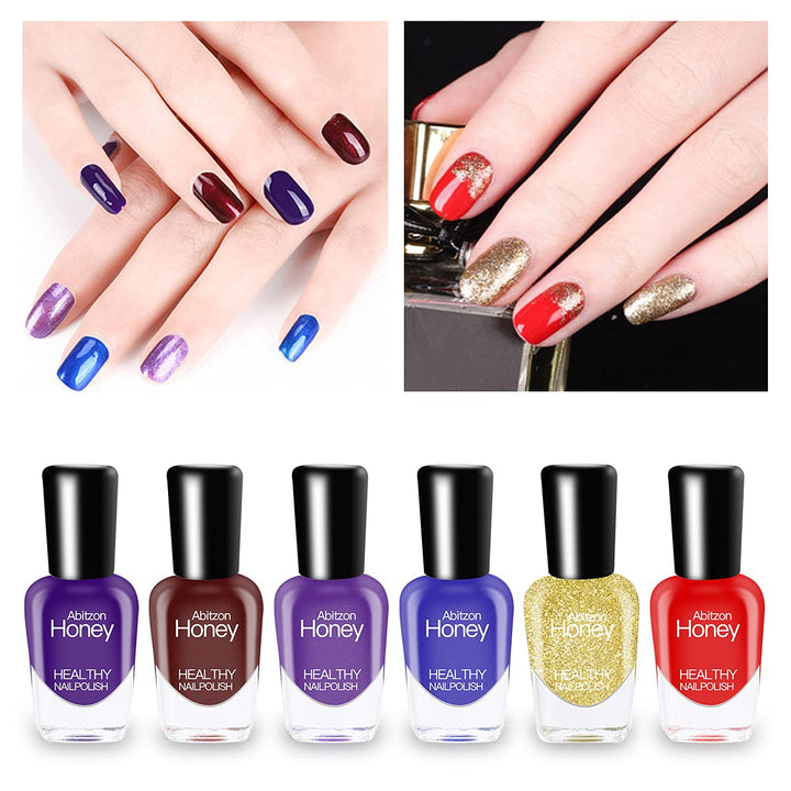 New Nail Polish Set (10 Bottles) - Non-Toxic Eco-Friendly Easy Peel Off &amp; Quick Dry Water Based Nail Polish: Style-1