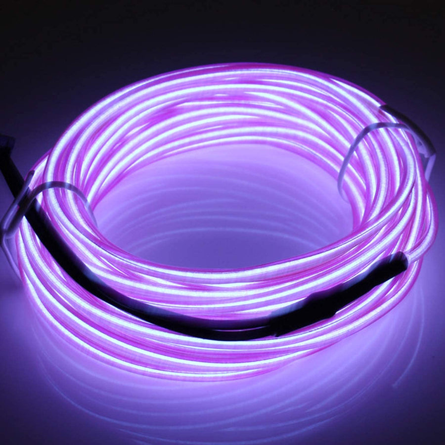 JIGUOOR USB Rechargeable EL Wire 32.8ft/10m (5mx2) Brig