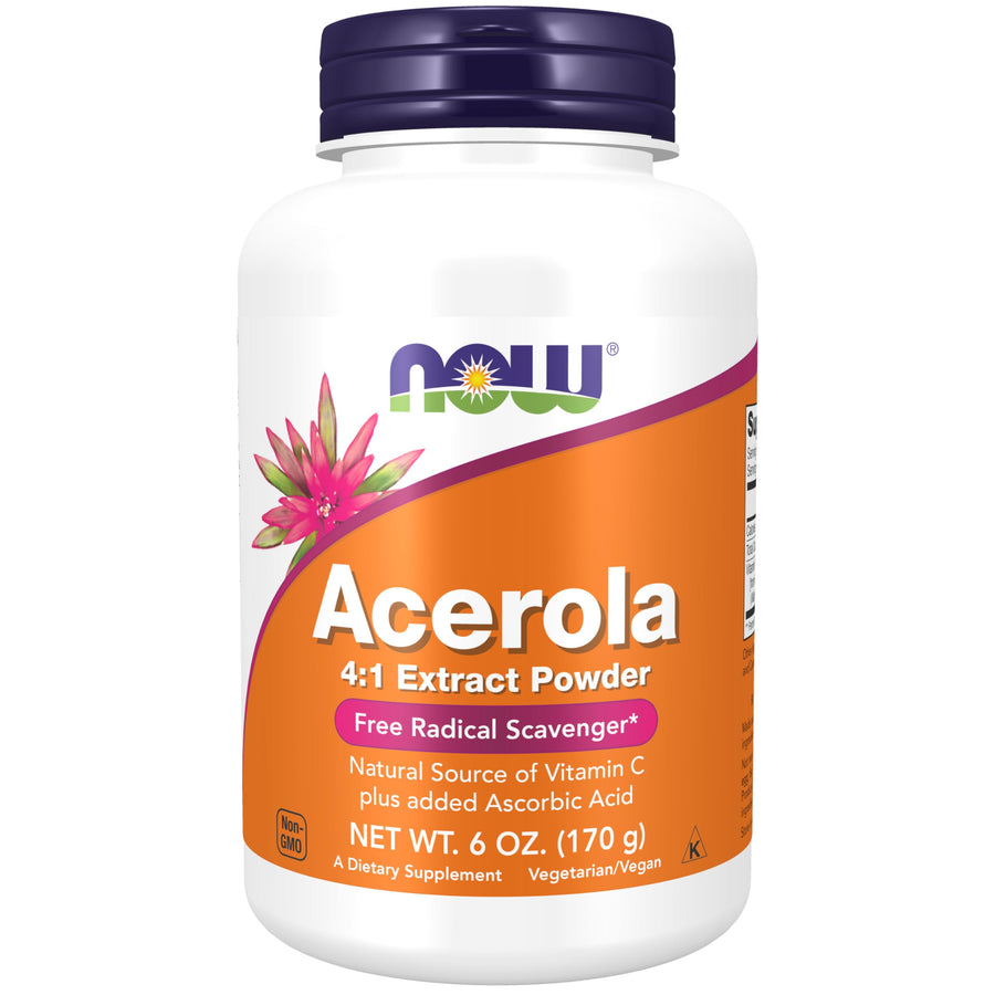 NOW Foods Supplements, Acerola 4:1 Extract Powder, Acer
