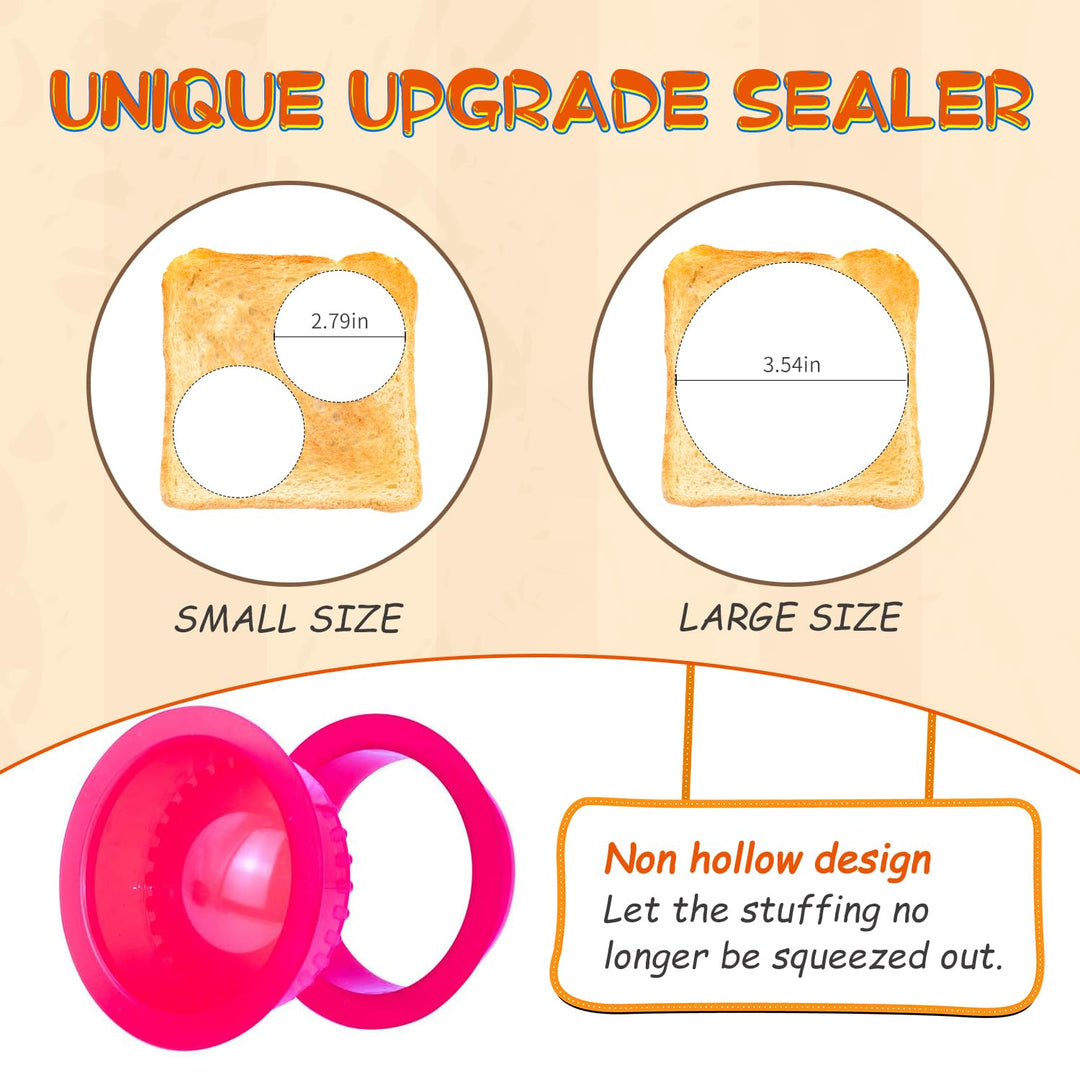 Sandwich Cutter and Sealer - 5 PCS Decruster Sandwich Maker - Peanut Butter and Jelly Crustless Sandwich Bread Pancake Maker Cookie Cutter for Kids Children Boys Girls