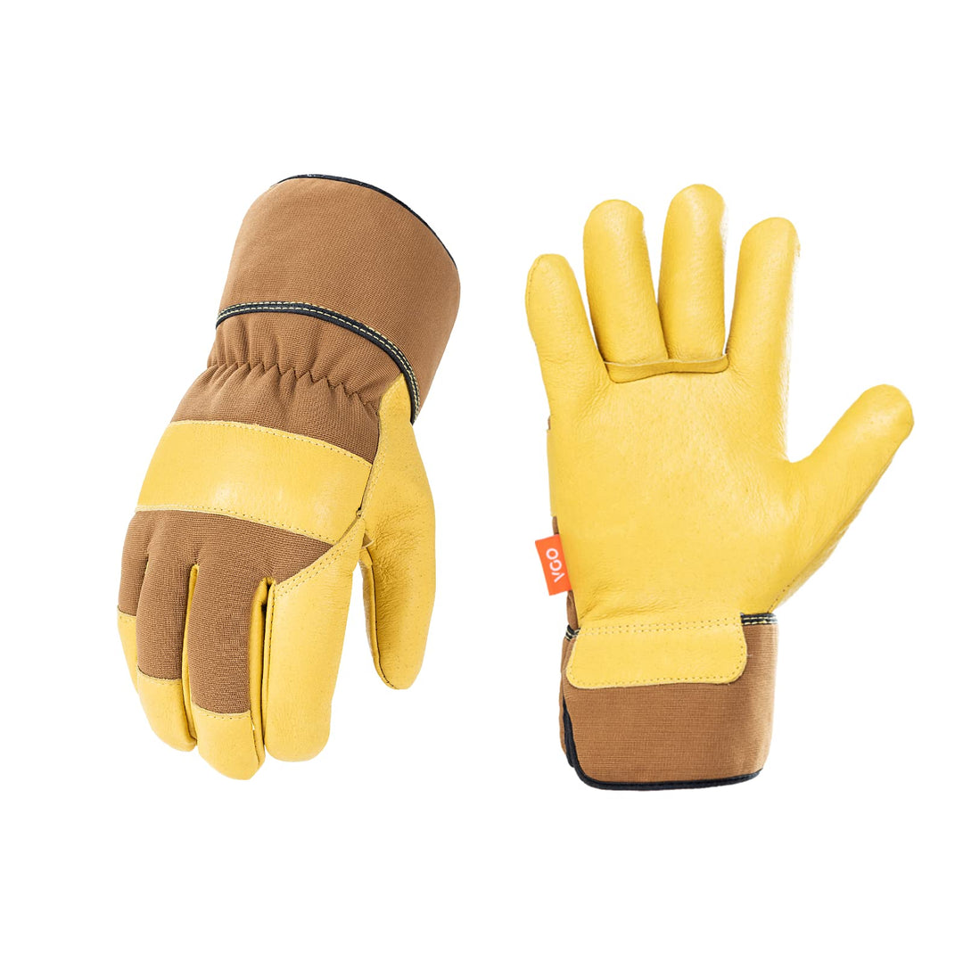 Vgo... 1-Pair Unlined Safety Pigskin Leather Work Glove