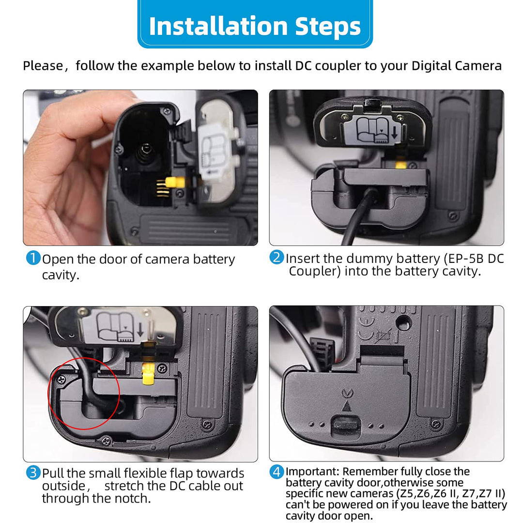 Glorich EP-5B DC Coupler EN-EL15 EN-EL15a Dummy Battery