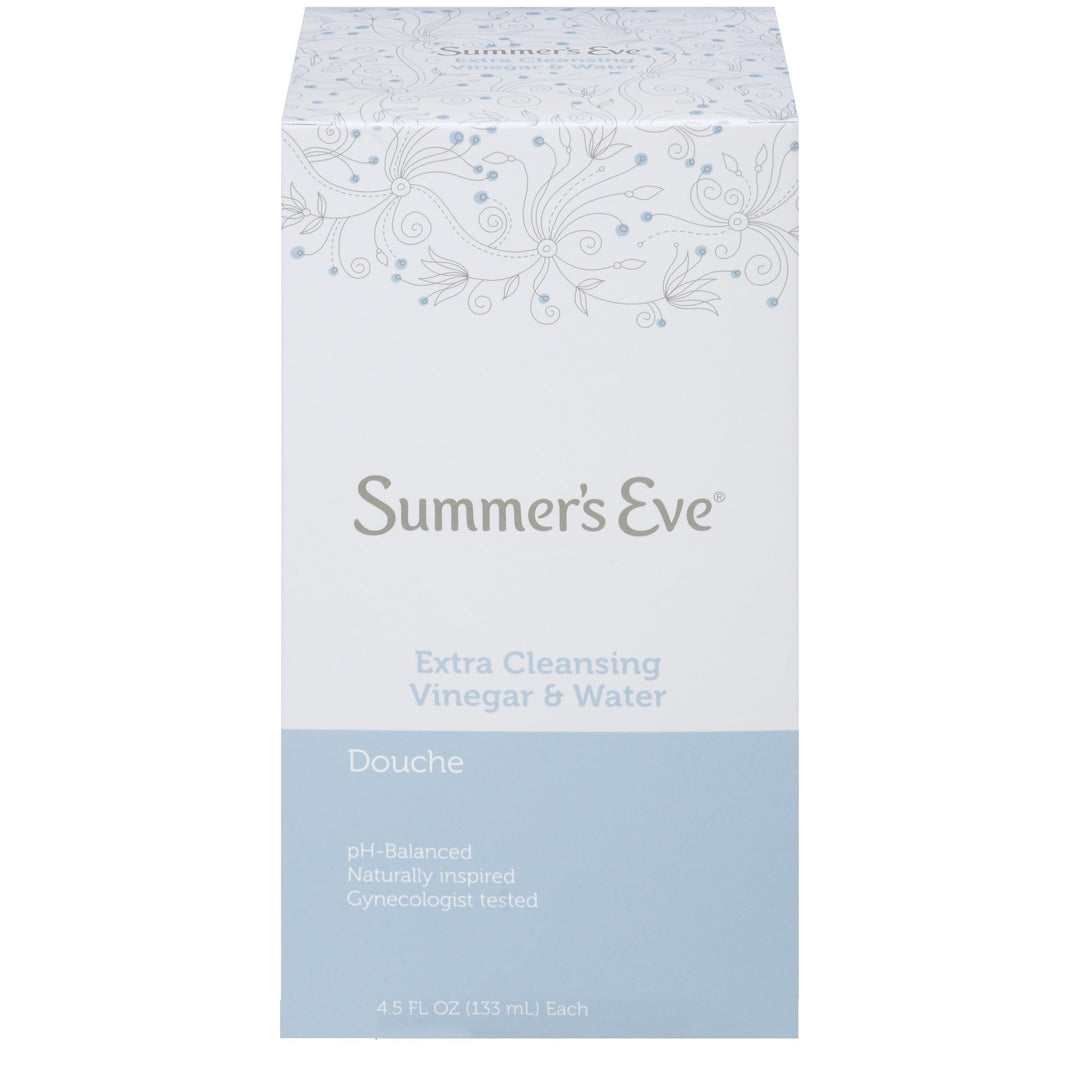 Summer's Eve Douche 4-Pack, Extra Cleansing Vinegar & Water, 18-Ounce Boxes (Pack of 1)