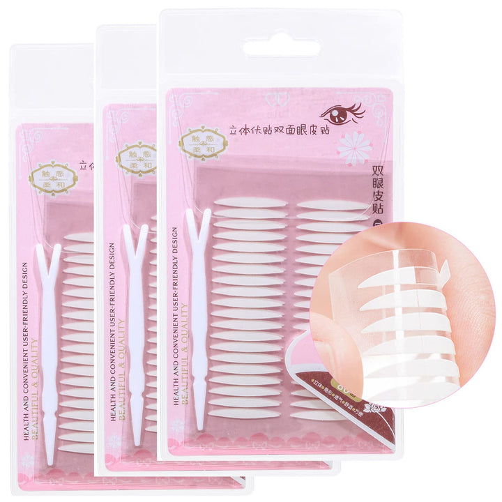 Pormasbenzer Both Sides Sticky Ultra Instant Lift Without Surgery Hooded, Droopy, Uneven, Mono-Eyelids Invisible Fiber Double Side Tapes Stickers (Medium) -240Pcs