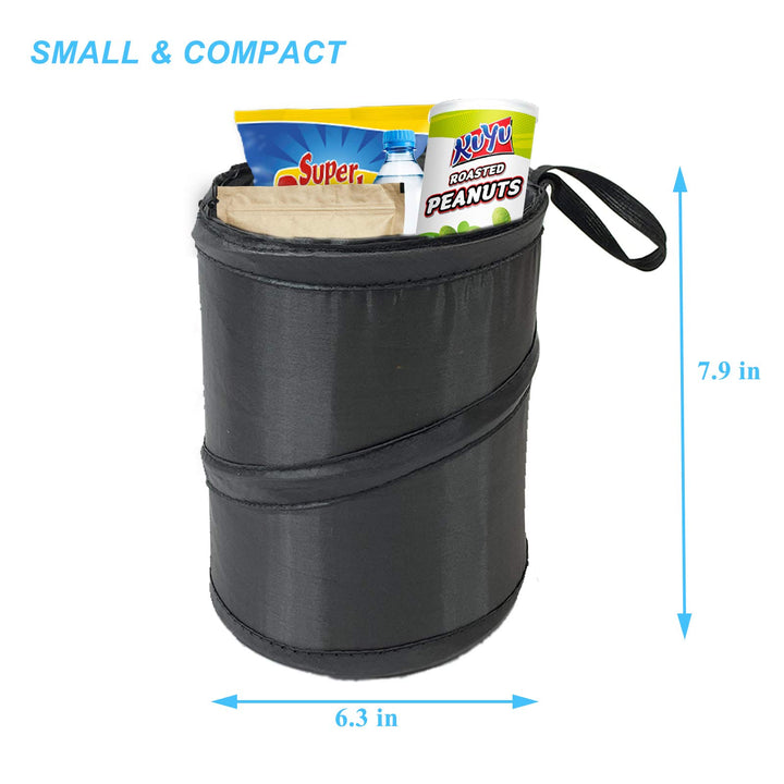 2 Pack Car Trash Can, Leak Proof Garbage Bin, Collapsible Pop-up Water Proof Bag, Portable Waste Basket Bin, Rubbish Bin (Black)