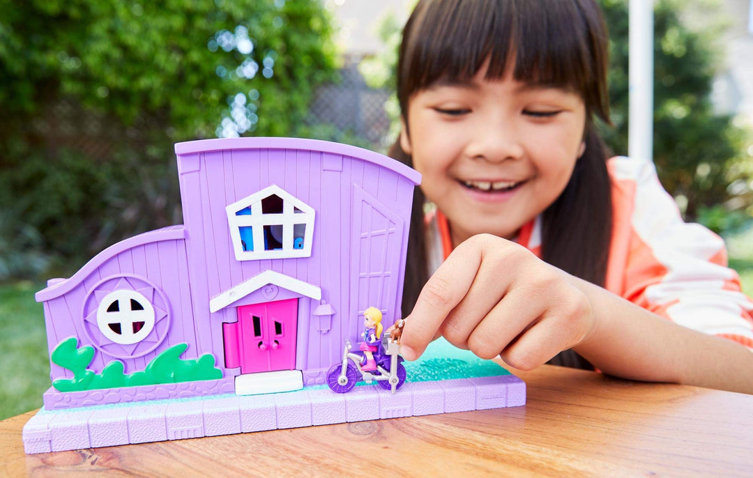 Polly Pocket Doll House with Micro Doll, Toy Bike &