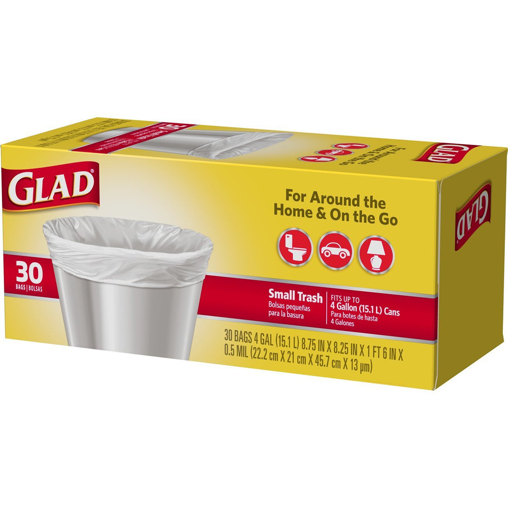 Glad Small Garbage Bags, 4 Gallon 30 bags