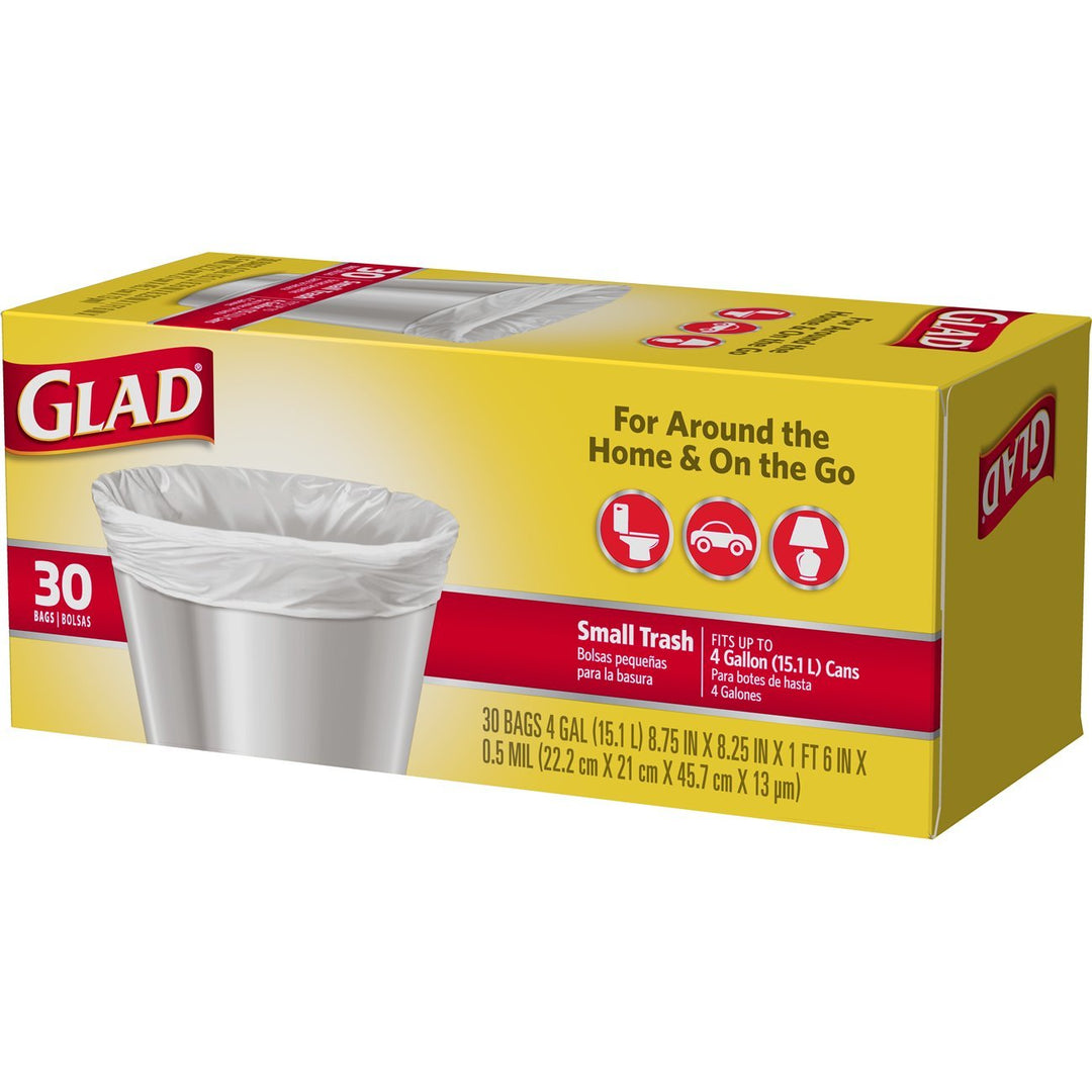 Glad Small Garbage Bags, 4 Gallon 30 bags