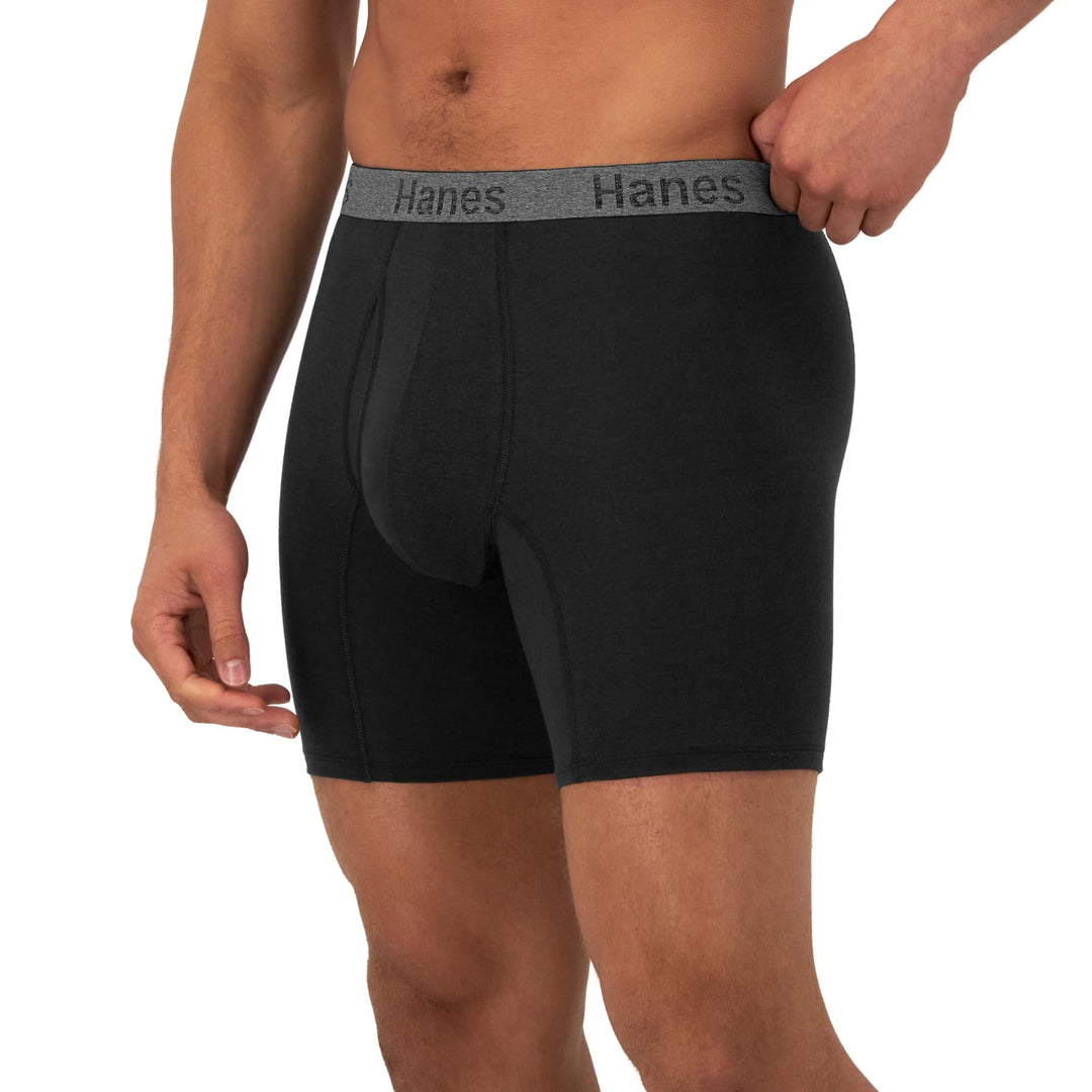 Mens 3-pack Comfort Flex Fit Ultra Soft Stretch Brief, Available In Regular And Long Leg Boxer, Blue- Regular Leg- 3 Pack, Medium US