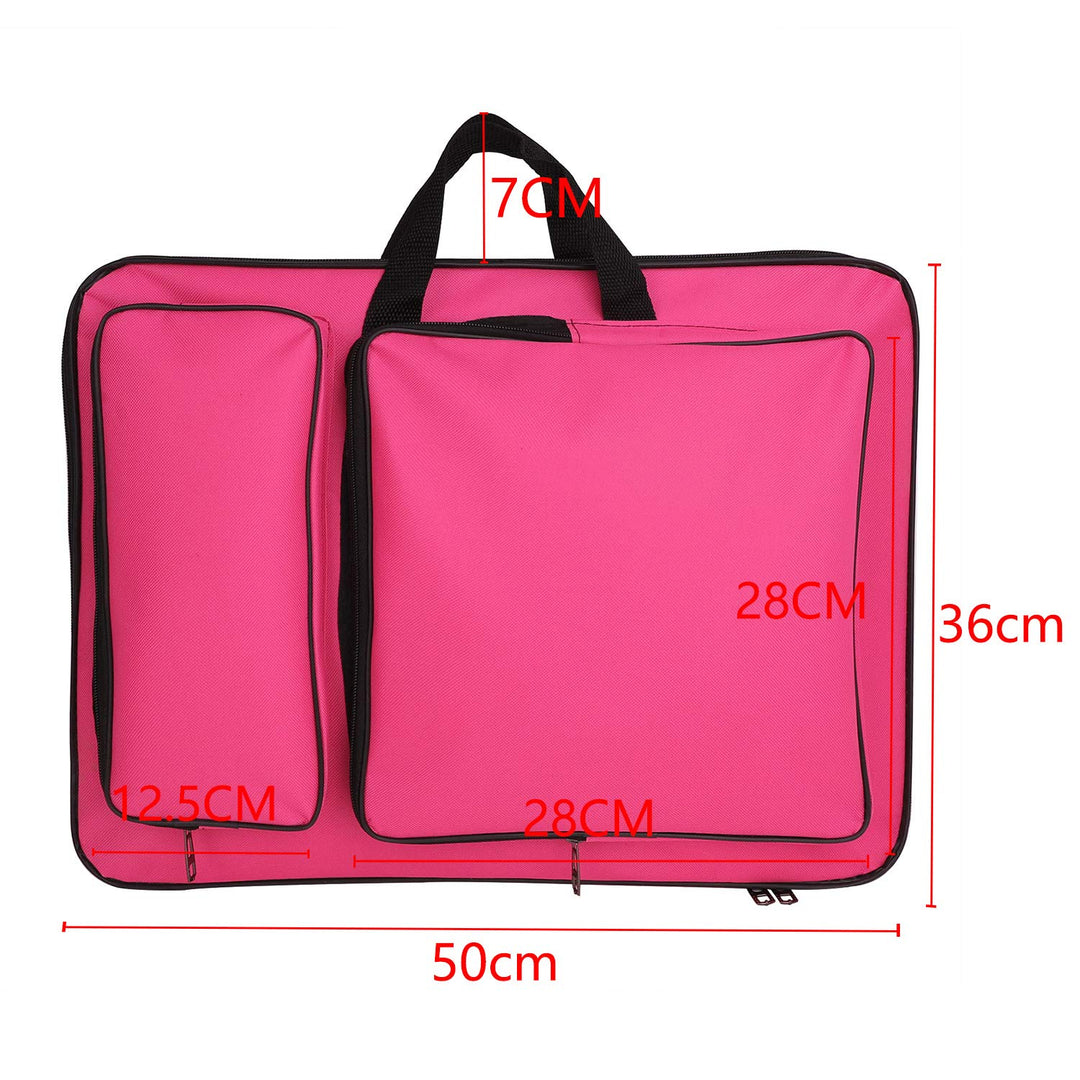 Water-Resistant Art Portfolio Carry Bag A3 Art Work Portfolio Tote Drawing Board Bag Portable Painting Sketch Pad Storage Bag Professional Art Organizer for Palette Paints Brushes