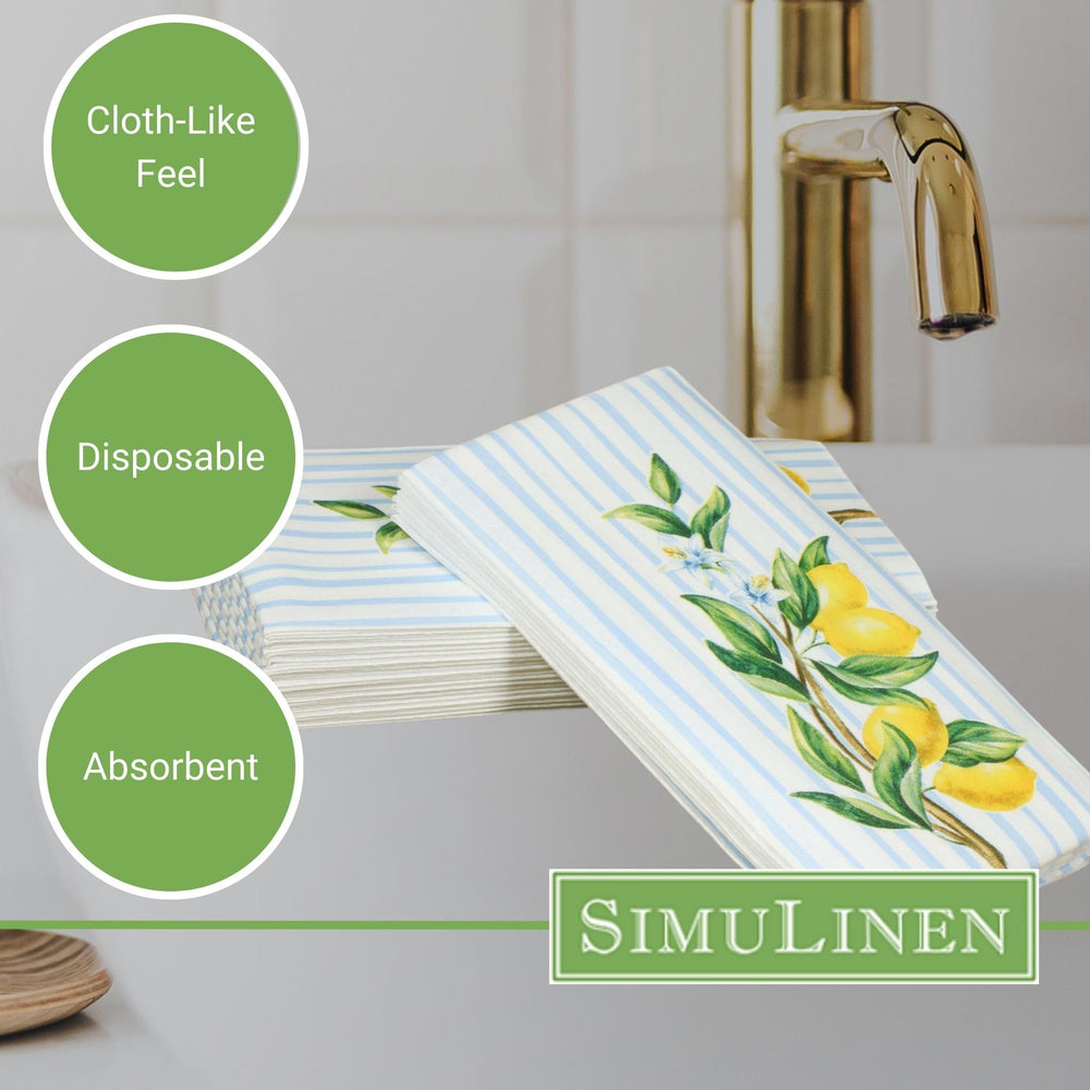 Lemons & Stripes Design Disposable Guest Hand Towel