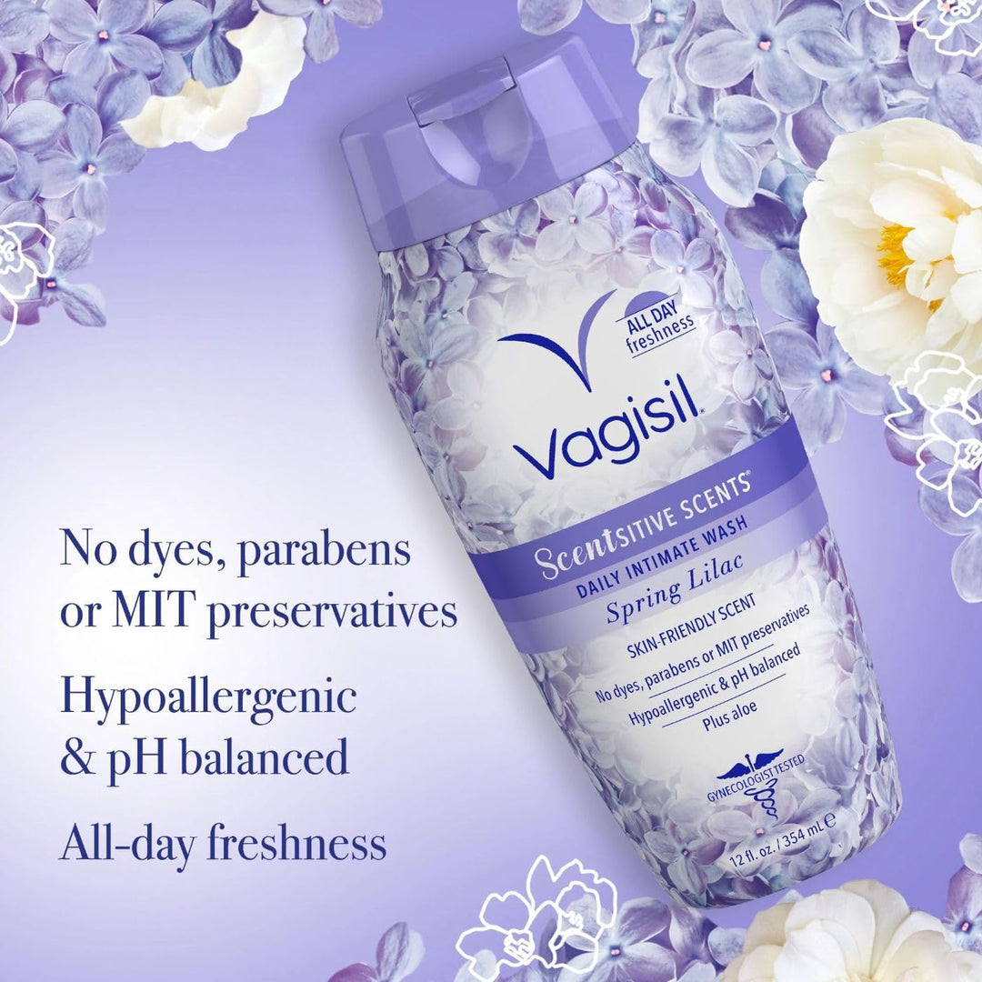 Scentsitive Scents Plus Daily Intimate Vaginal Wash for Feminine Hygiene, Spring Lilac