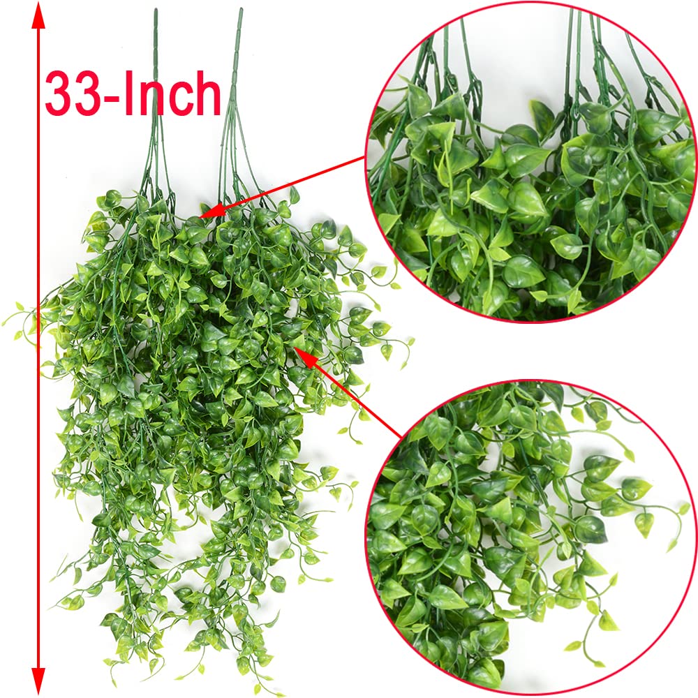 CLONG 2pcs Artificial Hanging Plants 32-in Fake Hanging