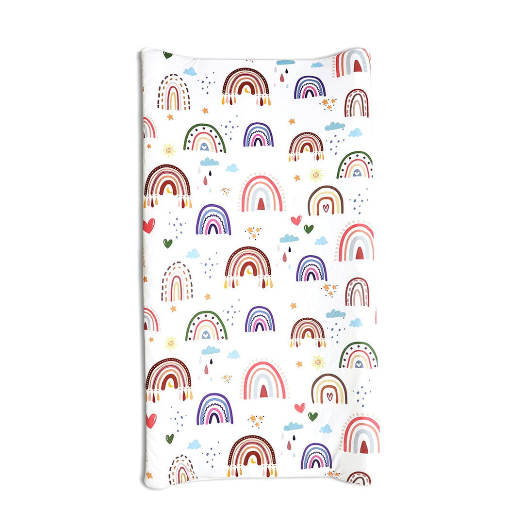 Baby Diaper Changing Pad Cover Cradle Mattress Sheets, Infant Stretchy Fabric Changing Table Cover Changing Mat Cover Baby Nursery Diaper Changing Pad Sheets (Rainbow World)
