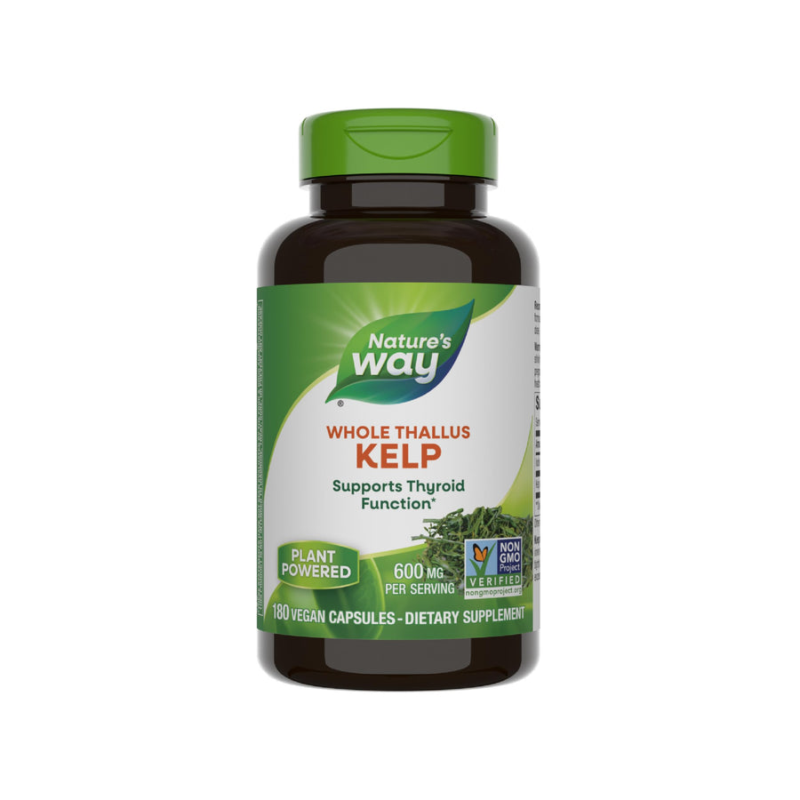 Kelp - Kelp Dietary Supplement - Supports Thyroid Function* - Iodine Supplement for Men & Women - Vegan & Non-GMO Project Verified - 180 Capsules