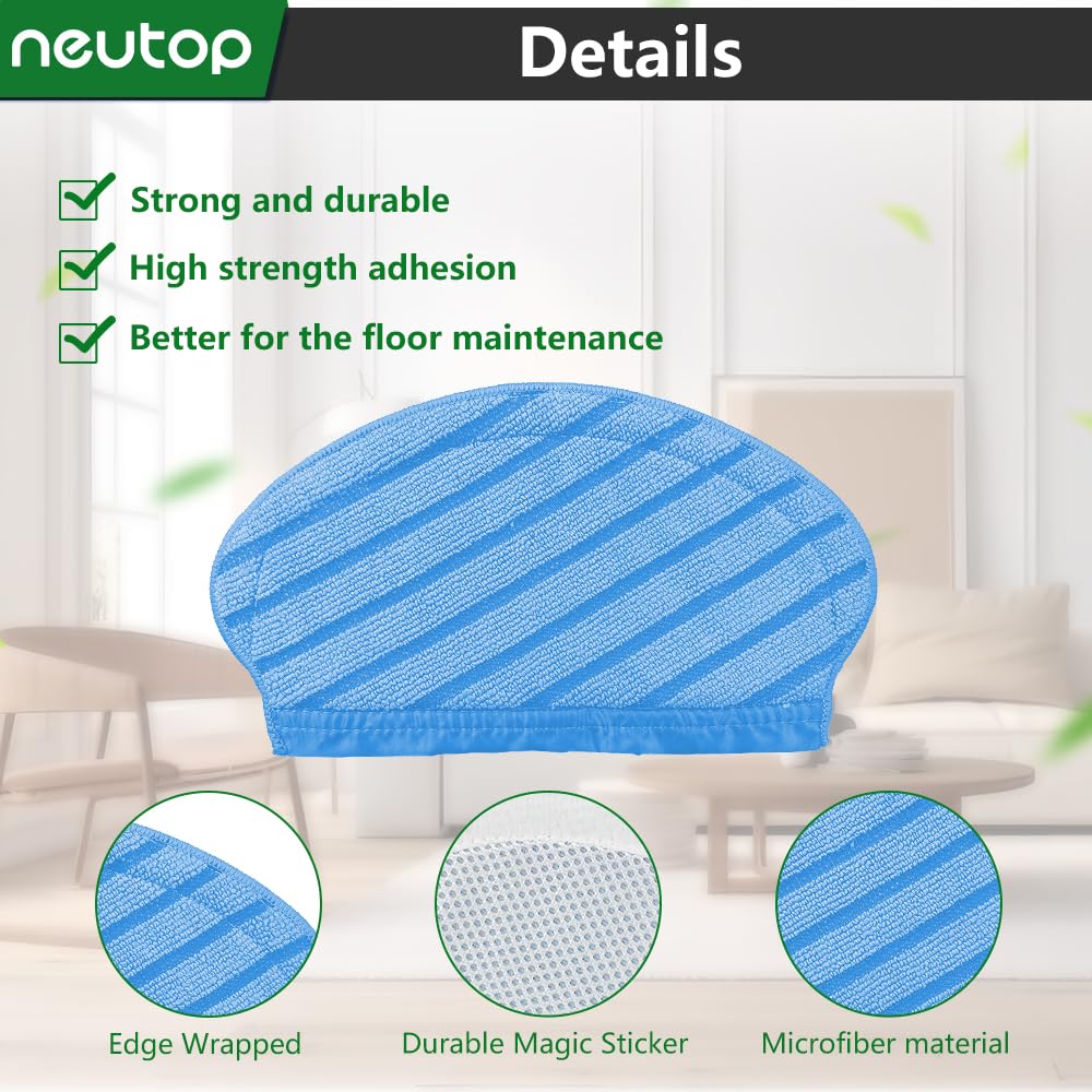 Replacement Microfiber Mopping Pads Compatible with Ecovacs Deebot OZMO T5, N7, 920, 950 Robot Vacuums, 12-Pack.
