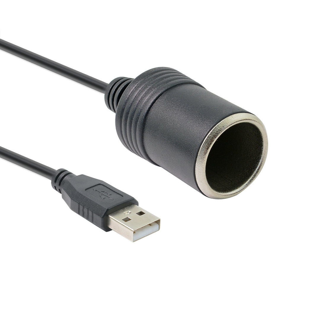 USB to 12V DC Adapter - USB A Male to 12V Car Cigarette Lighter Socket Female Power Converter (Max Output 12V 0.8A)
