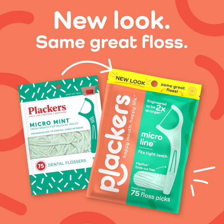 Plackers Micro Line Dental Floss Picks, Fold-Out FlipPi
