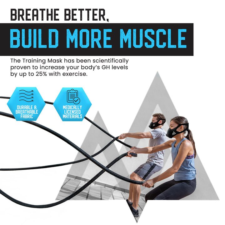 - 2.0 Multi Patened with Clincal Studies - Elevation Training Mask, High Altitude Workout Endurance Mask, Running Mask, Breathing Mask (Medium, Blackout)