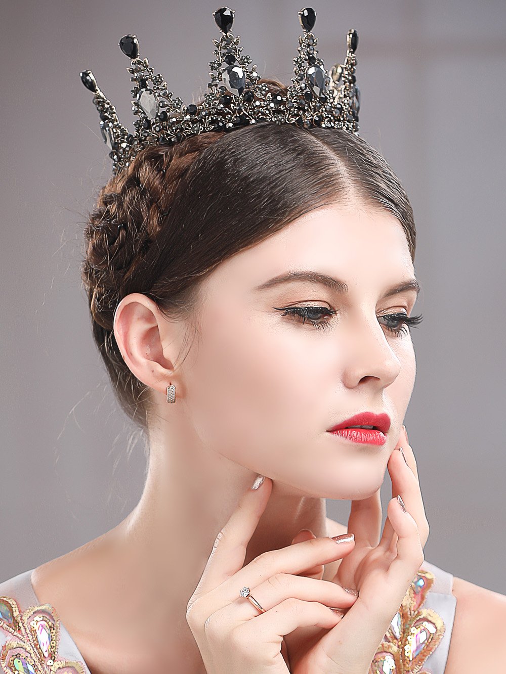 Aukmla Wedding Crowns and Tiaras Baroco Style for Women (Princess Style)