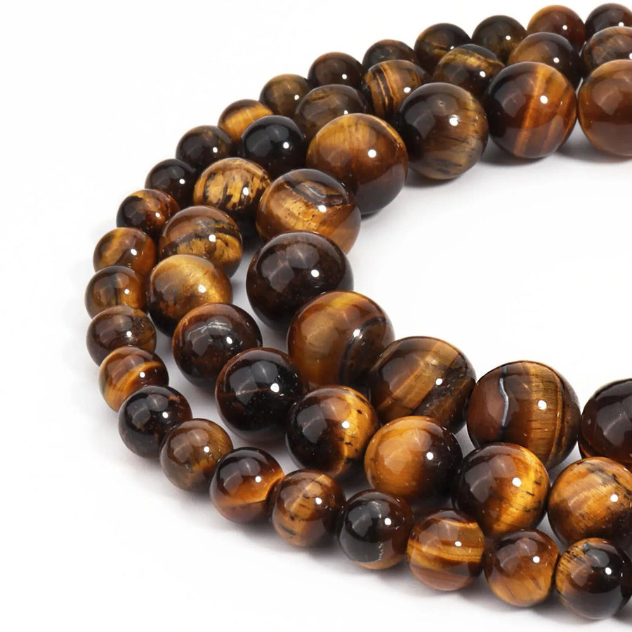 HAAMIIQII 45pcs 8mm Natural Yellow Tiger Eye Beads Roun