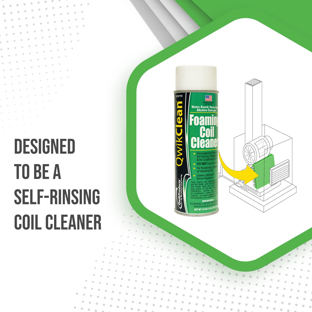 Foaming Coil Cleaner for AC Unit, Heating, Refrigerator, Air Conditioner No Rinse Coil Cleaner Spray Breaks Down Dirt, Dust, Grease, and Oil