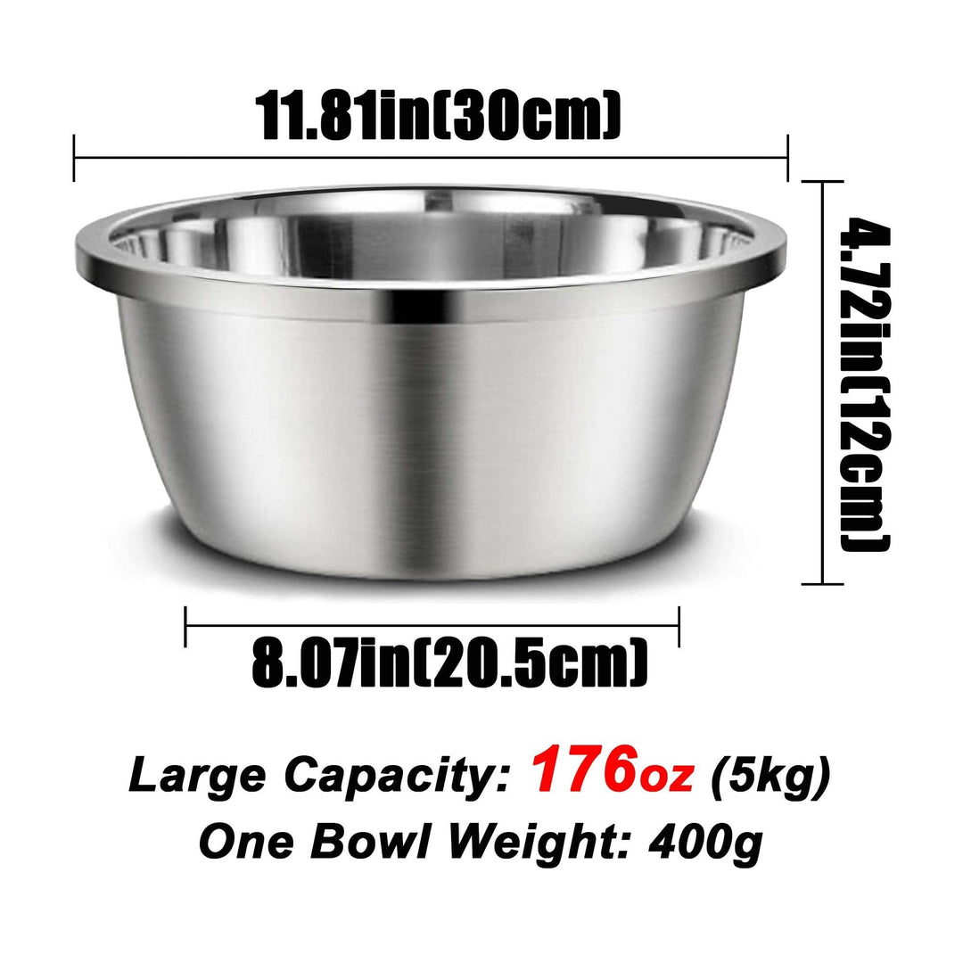 CHOEMORE Stainless Steel Large Dog Bowl Set of 2, with 176 oz (24cup) High Capacity Metal Dog Food Bowls,Desirable Water and Food Bowls for Large, X-Large, and Giant Dogs,Heavy Duty, BPA-Free