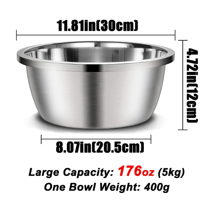 CHOEMORE Stainless Steel Large Dog Bowl Set of 2, with 176 oz (24cup) High Capacity Metal Dog Food Bowls,Desirable Water and Food Bowls for Large, X-Large, and Giant Dogs,Heavy Duty, BPA-Free