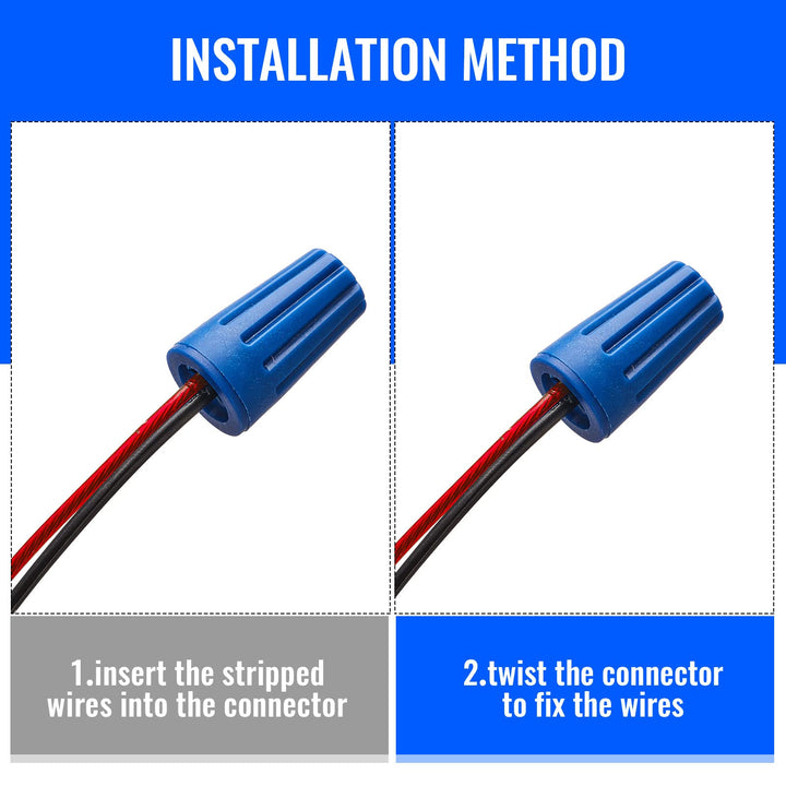 Waterproof Outdoor Electrical Connector Cable Terminal Waterproof Connector Landscape Wire Splice Connector for Building Application Connect Wet Location Installation, Blue (40 Pieces)