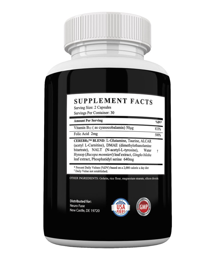 Powerful Focus &amp; Memory Nootropic Pill - Formula Helps Support Memory, Cognitive Function, Focus &amp; Clarity –Reduce Brain Fog &amp; Fatigue